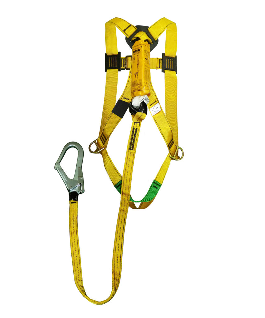 Hauk – Arneses y equipos de protección contra caídas » Línea de vida/conexión  con amortiguador de caída de 0,90 m y dos ganchos chicos de 3/4″