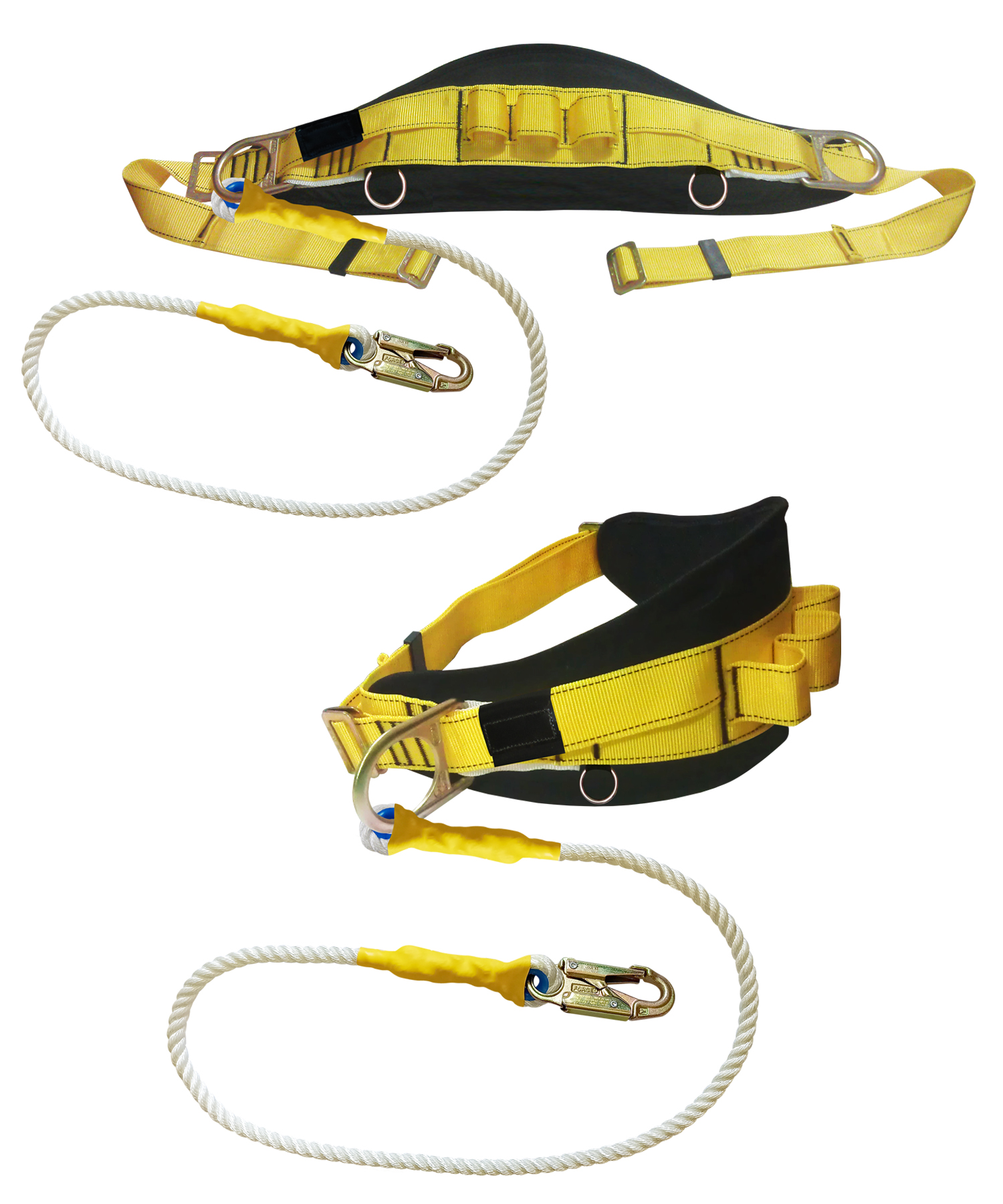 Hauk – Arneses y equipos de protección contra caídas » Línea de vida/conexión  con amortiguador de caída de 0,90 m y dos ganchos chicos de 3/4″